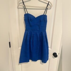 Royal blue strapless dress
